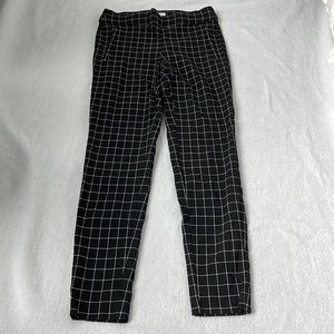 Black and white patterned skinny work pants